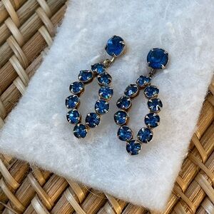 Vintage Blue Gemstone Drop Earrings